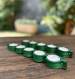 Cargar imagen en el visor de la galería, Portavelas Piel Verde con 5 velas
