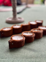 Cargar imagen en el visor de la galería, Portavelas Piel Potro con 5 velas
