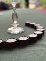 Cargar imagen en el visor de la galería, Portavelas Piel Marrón con 10 velas
