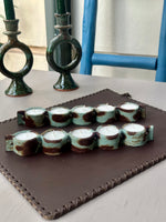 Cargar imagen en el visor de la galería, Porta Velas Piel Potro Print Azul
