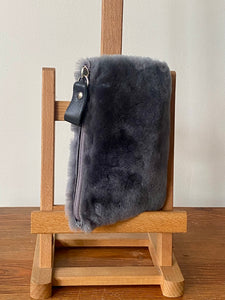 Monedero de Piel de Cordero Gris
