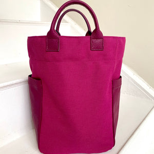 Bolso de Loneta y Piel Fucsia