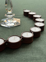 Cargar imagen en el visor de la galería, Portavelas Piel Marrón con 10 velas
