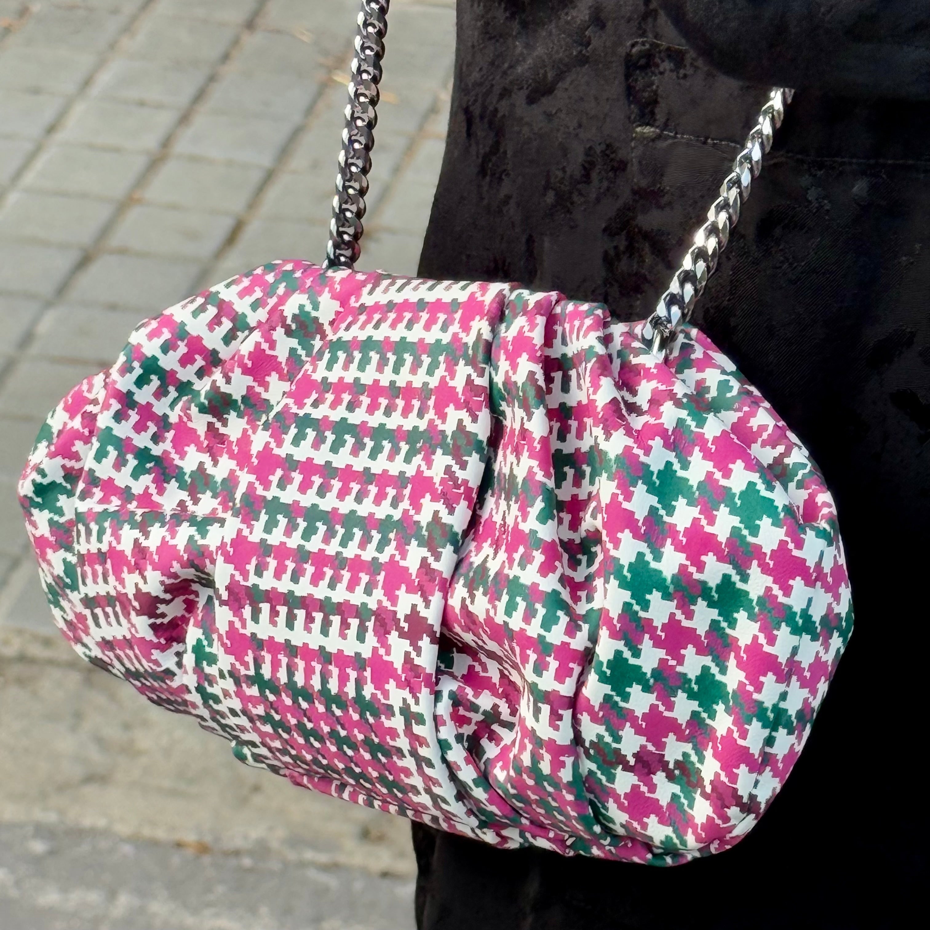 Cartera Pequeña Plisada Piel Rosa