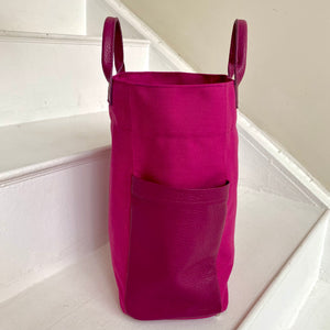 Bolso de Loneta y Piel Fucsia