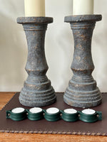 Cargar imagen en el visor de la galería, Porta Velas Piel Lisa Verde
