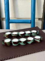 Cargar imagen en el visor de la galería, Porta Velas Piel Potro Print Azul
