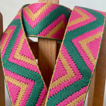 Cargar imagen en el visor de la galería, Asa Bandolera Loneta Rosa y Verde
