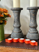 Cargar imagen en el visor de la galería, Porta Velas Piel Naranja
