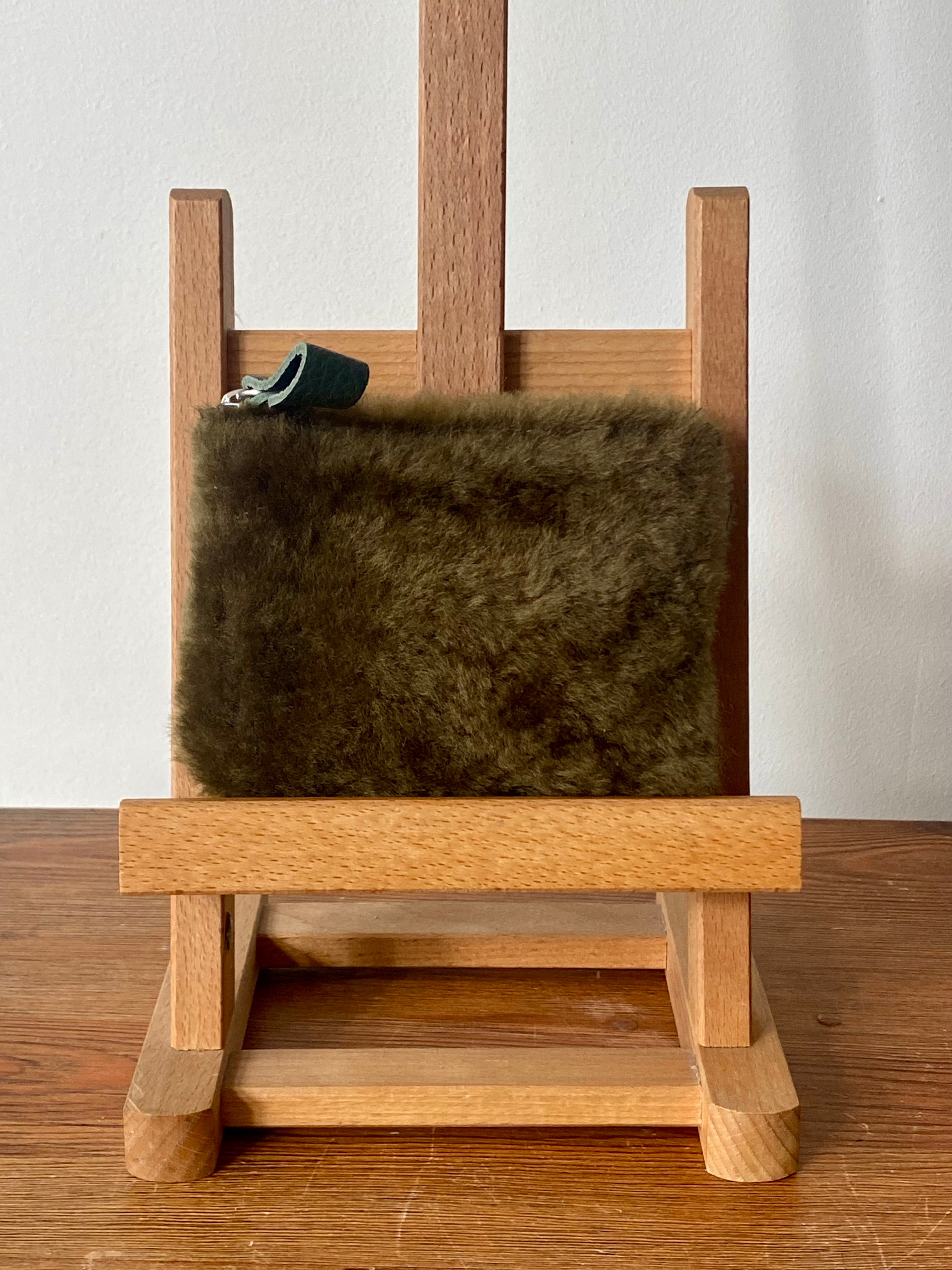Monedero de Piel de Cordero Verde