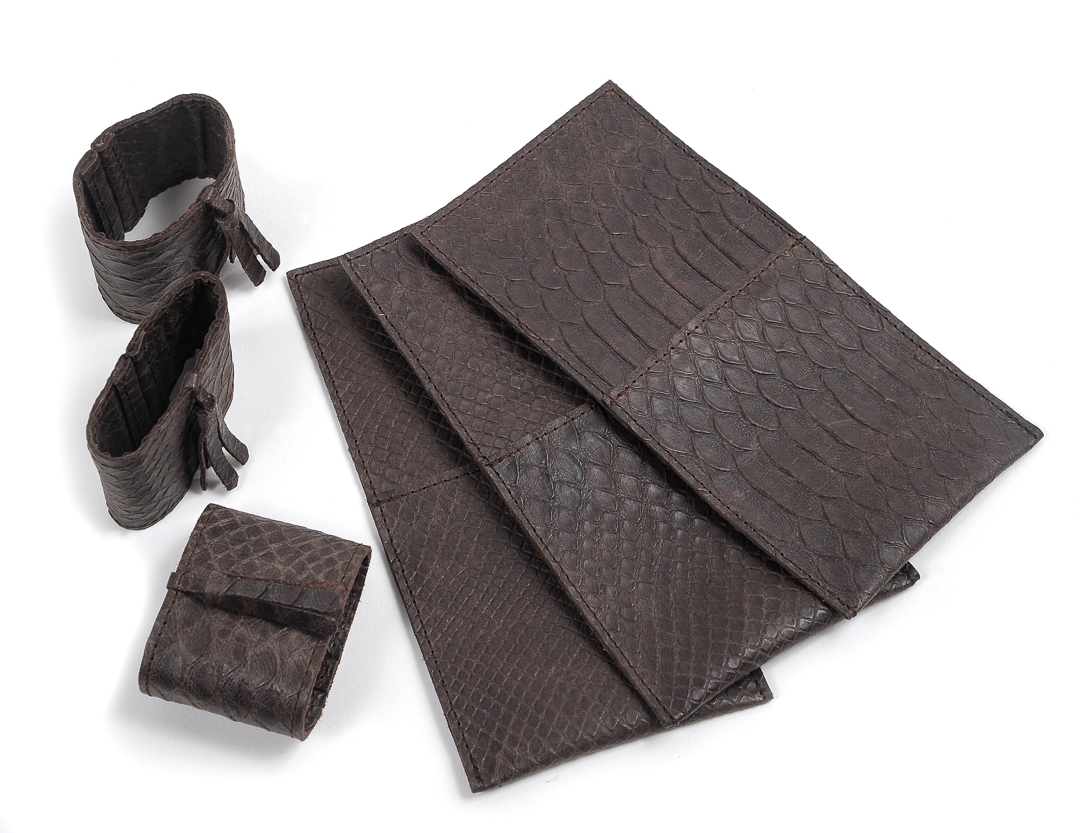 Funda para cubiertos piel marrón (Pack de 4)
