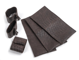 Funda para cubiertos piel marrón (Pack de 4)