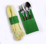 Cargar imagen en el visor de la galería, Funda para cubiertos serraje verde (Pack de 4)
