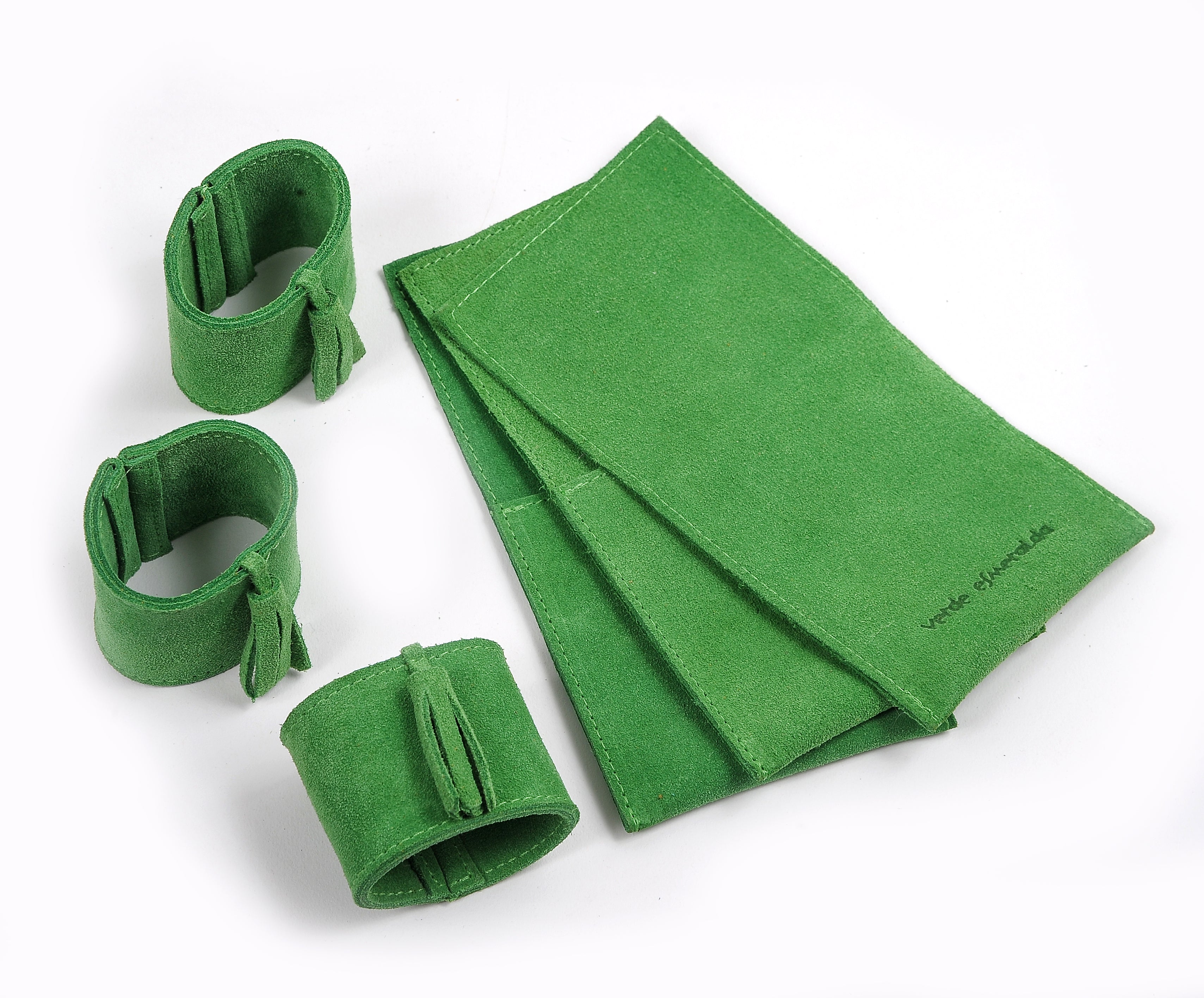 Funda para cubiertos serraje verde (Pack de 4)
