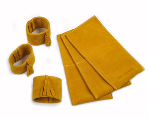 Funda para cubiertos serraje ocre (Pack de 6)
