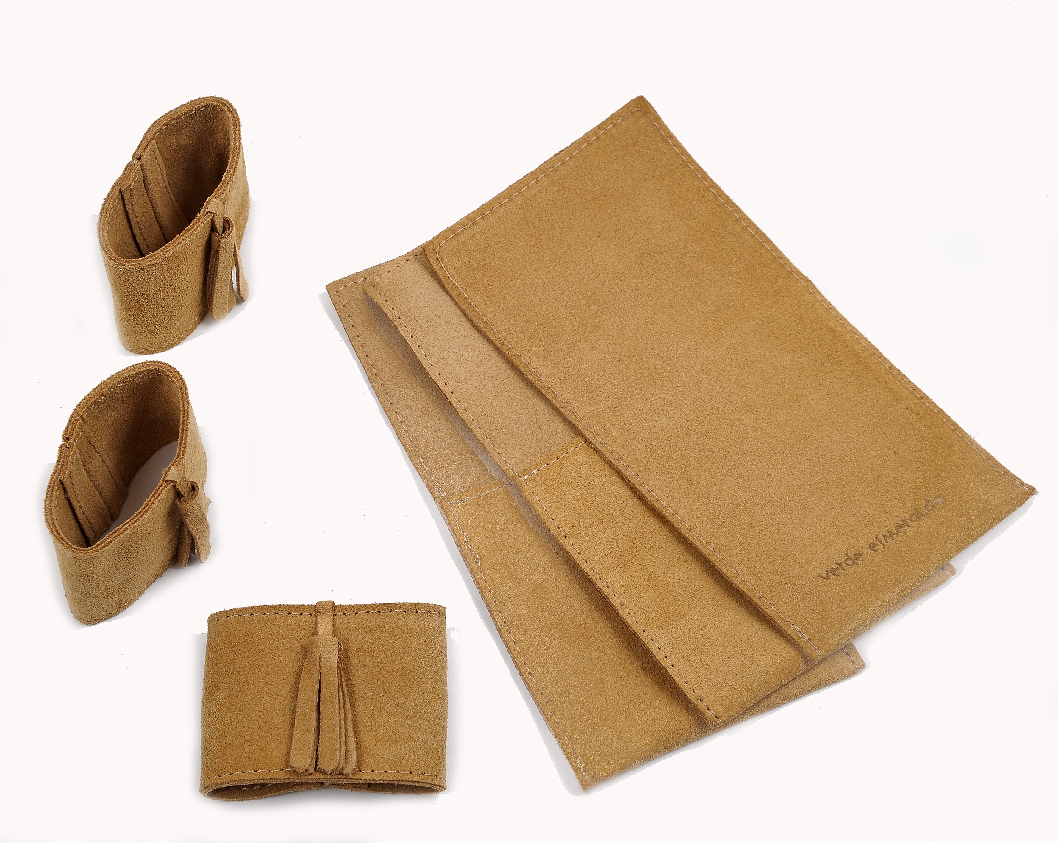 Servilleteros serraje camel (Pack de 4)