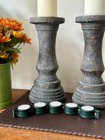 Cargar imagen en el visor de la galería, Porta Velas Piel Lisa Verde
