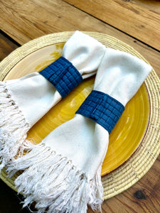Servilleteros piel azul (pack de 4)