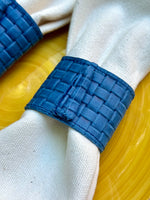 Cargar imagen en el visor de la galería, Servilleteros piel azul (pack de 4)
