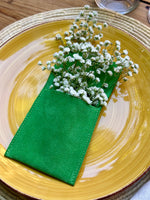 Cargar imagen en el visor de la galería, Funda para cubiertos serraje verde (Pack de 4)
