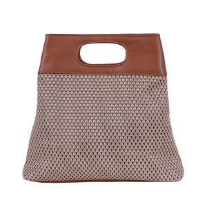 Bolso Mini Sixty Tejido y Piel Camel