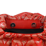 Cargar imagen en el visor de la galería, Cartera Plisada Grande Seda Roja
