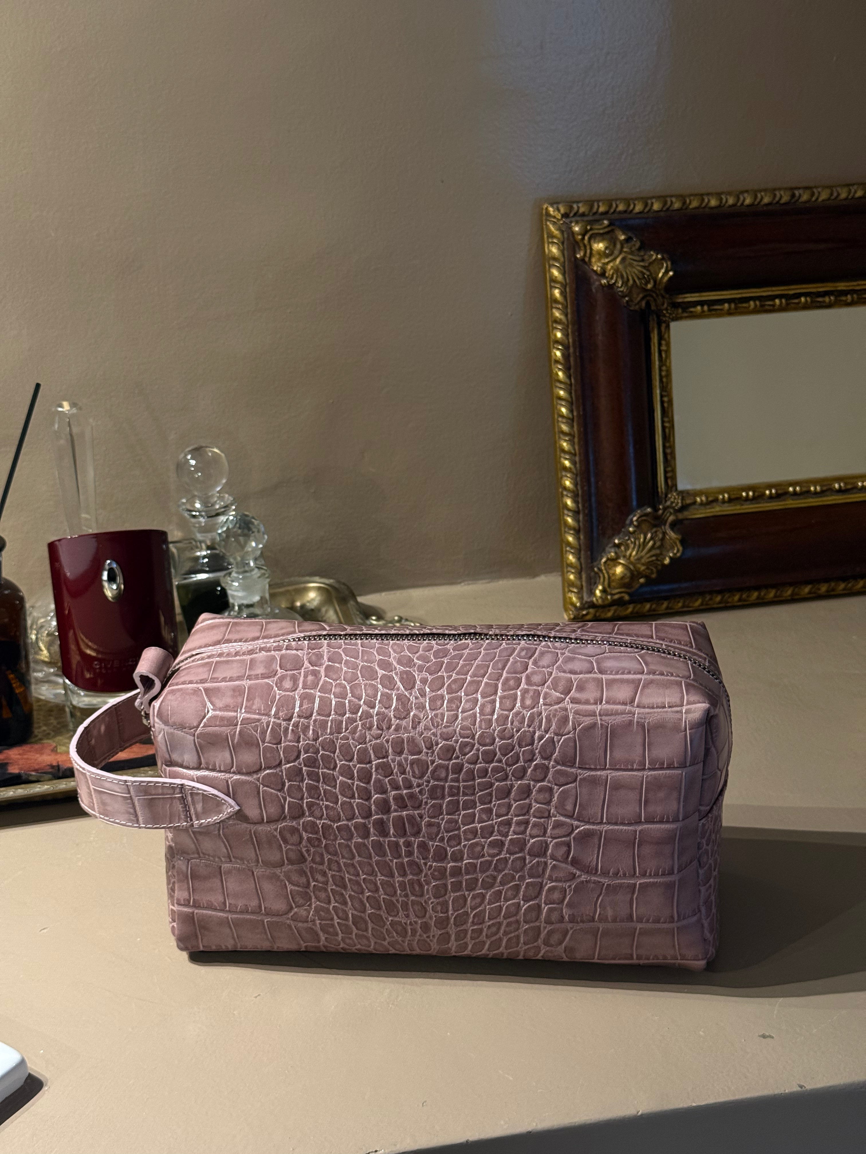 Neceser de Piel Coco Rosa