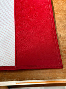 Libreta de Piel Grabada Roja