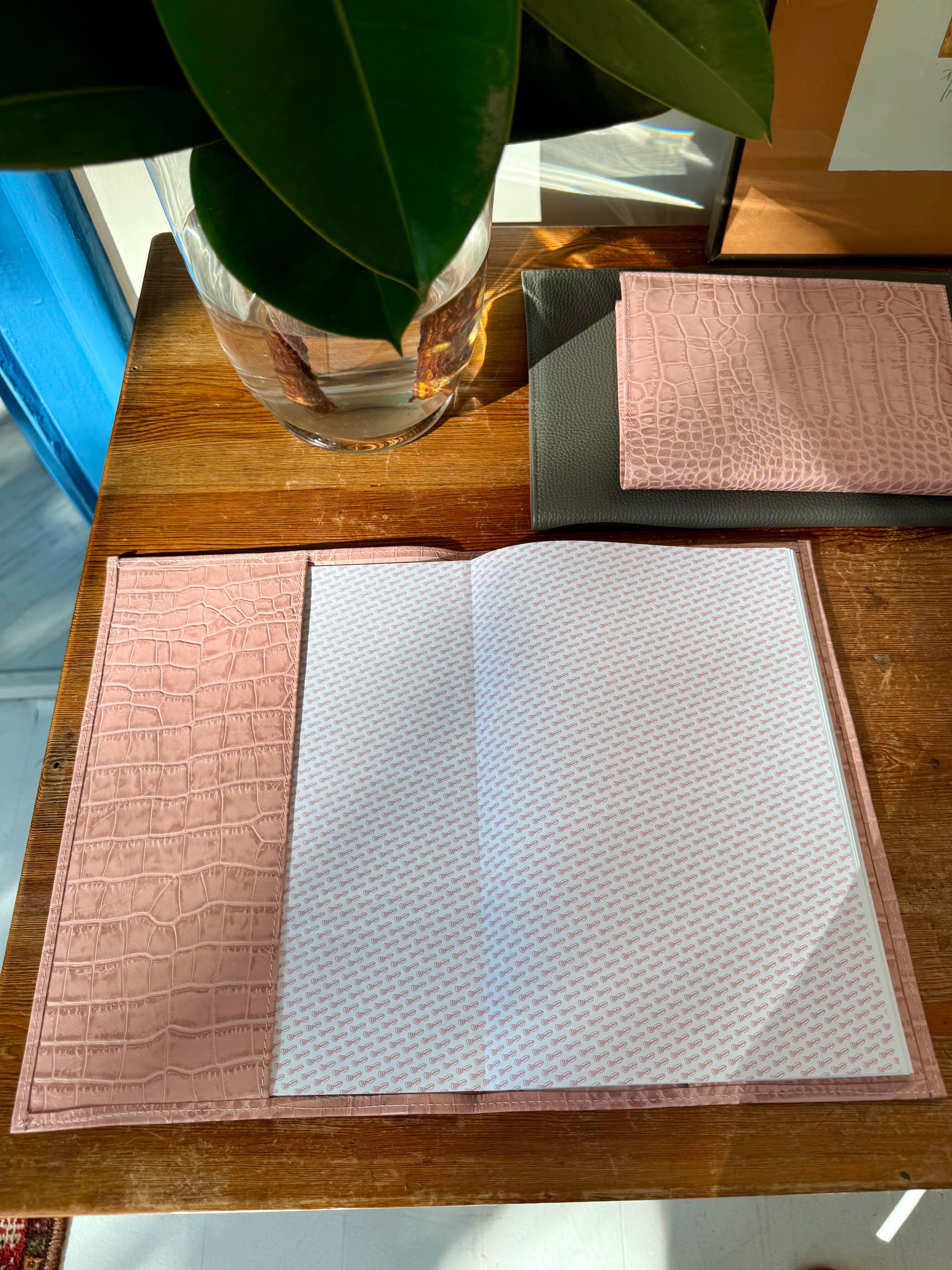 Libreta de Piel Coco Rosa