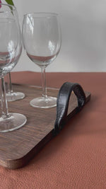 Cargar y reproducir el video en el visor de la galería, Bandeja Grande Madera y Piel Negra
