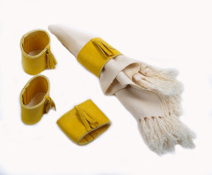 Servilleteros piel amarilla (pack de 4)