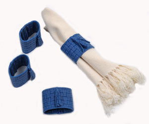 Servilleteros piel azul (pack de 4)