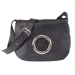 Cargar imagen en el visor de la galería, Bolso Bandolero Argolla Piel Negro

