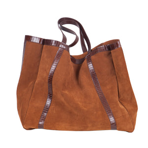 Bolsa XXL Piel Serraje Camel