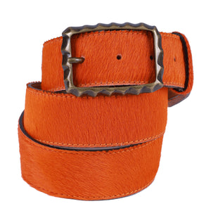 Cinturon Piel Potro Naranja