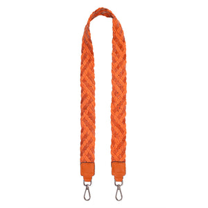 Asa Bandolera Trenza Naranja y Cuero