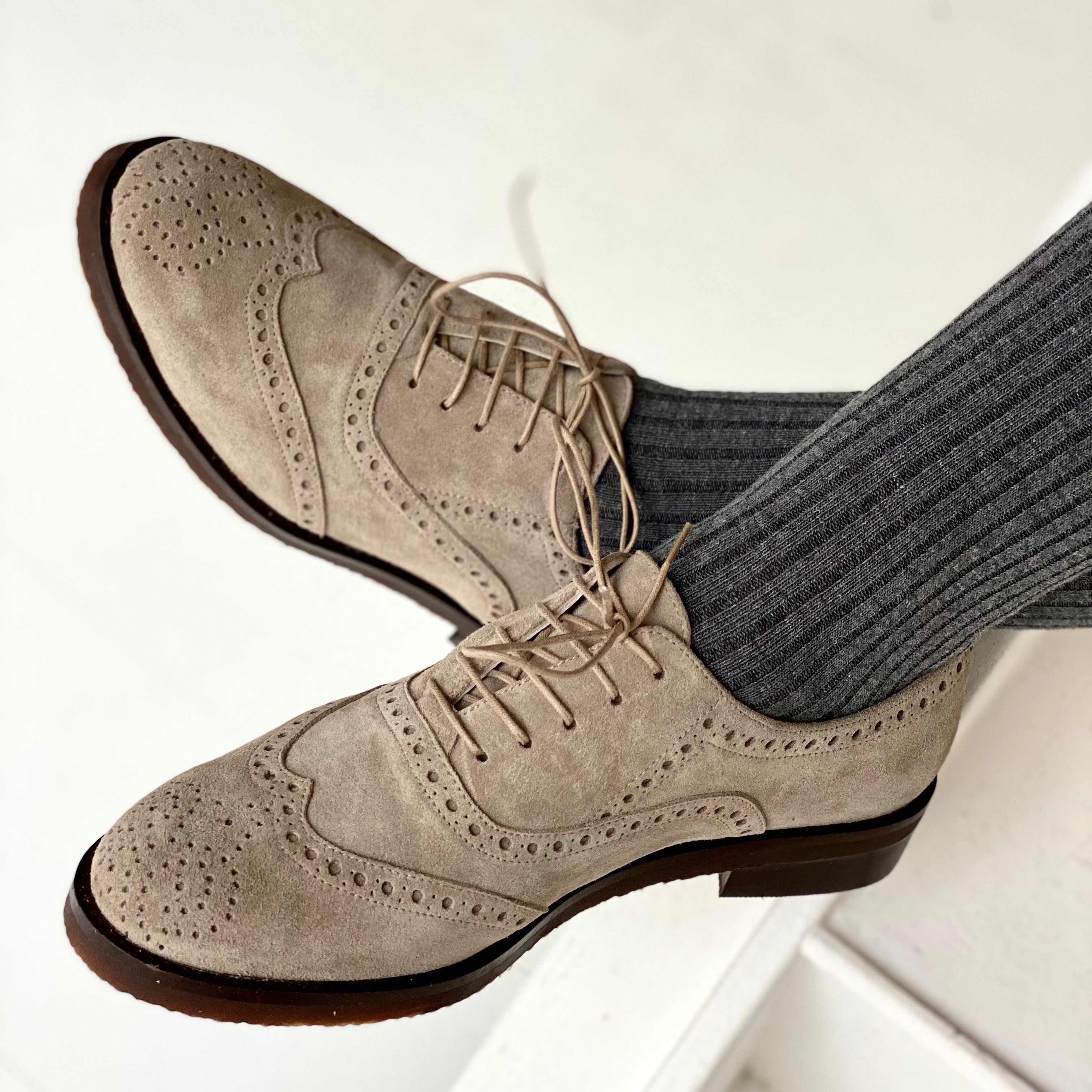 Oxford Cordones Serraje Piedra